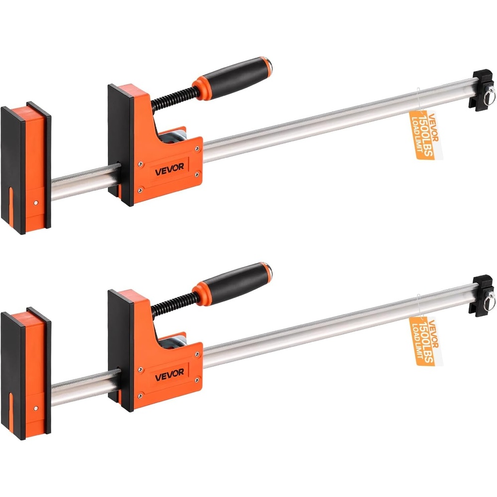 image:imageVEVOR Bar Clamps for Woodworking 2Pack 24 inch Parallel Clamp Set FClamp with 1500 lbs Load Limit Even Pressure Highstrength Plastic and Carbon Steel for Woodworking Metal Working Orange36