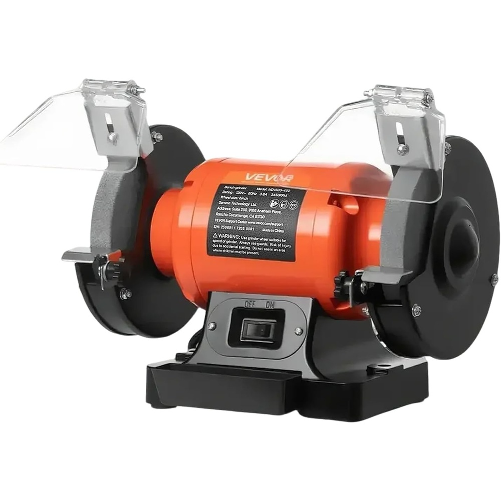image:imageVEVOR Bench Grinder 6in Single Speed 3450RPM HighSpeed Table Grinders with 450W 38A 35Hp Induction Motor 3660Grit Grinding Wheel amp Adjustable Eye Shield for Fast Sharpening Grinding6 Inch HighSpeed