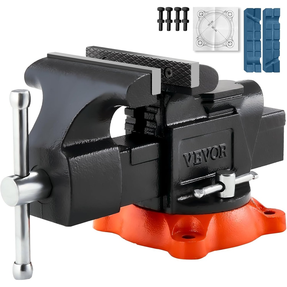 image:imageVEVOR Bench Vise 45inch Jaw Width 33inch Jaw Opening 240Degree Swivel Locking Base Multipurpose Vise wAnvil Heavy Duty Cast Iron Workbench Vise wBolts amp Nuts for Drilling Pipe Cutting for Drilling Grinding Cutting with Large Anvil Area Multipurpose Workbench Vise Heavy Duty Cast Iron with Bolts amp Nuts5inch