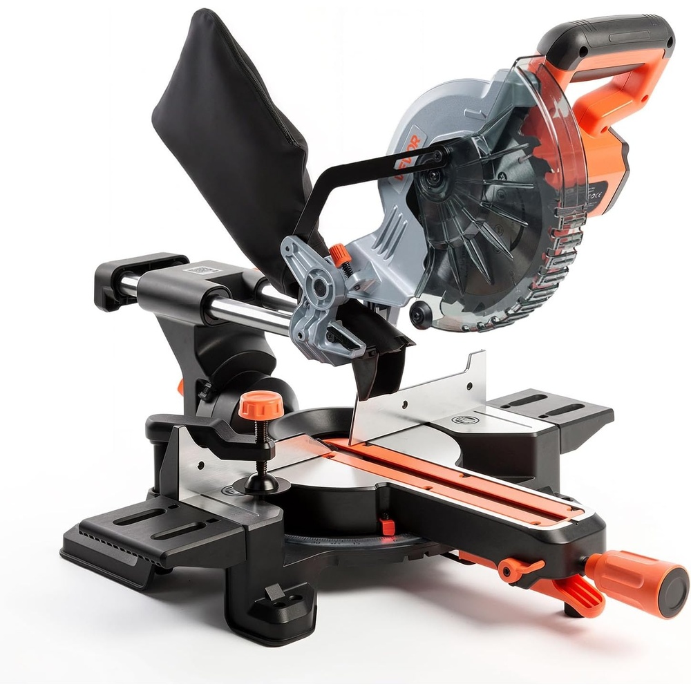 image:imageVEVOR Compound Miter Saw 10Inch Blade 15 Amp Motor 60Tooth Corded Single Bevel 045 LED Precision Alignment Angle Adjustable Lightweight Cast Aluminum Base for Wood Composite DeckingLeft Bevel  714