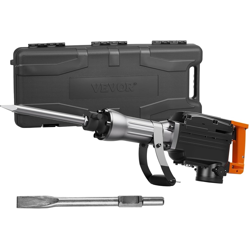 image:imageVEVOR Demolition Jack Hammer 2200W Electric Jackhammer Heavy Duty 1350 BPM Jack Hammer Concrete Breaker with 1 Point Chisel 1 Flat Chisel Storage Case Gloves and Goggles for DemolitionBlack
