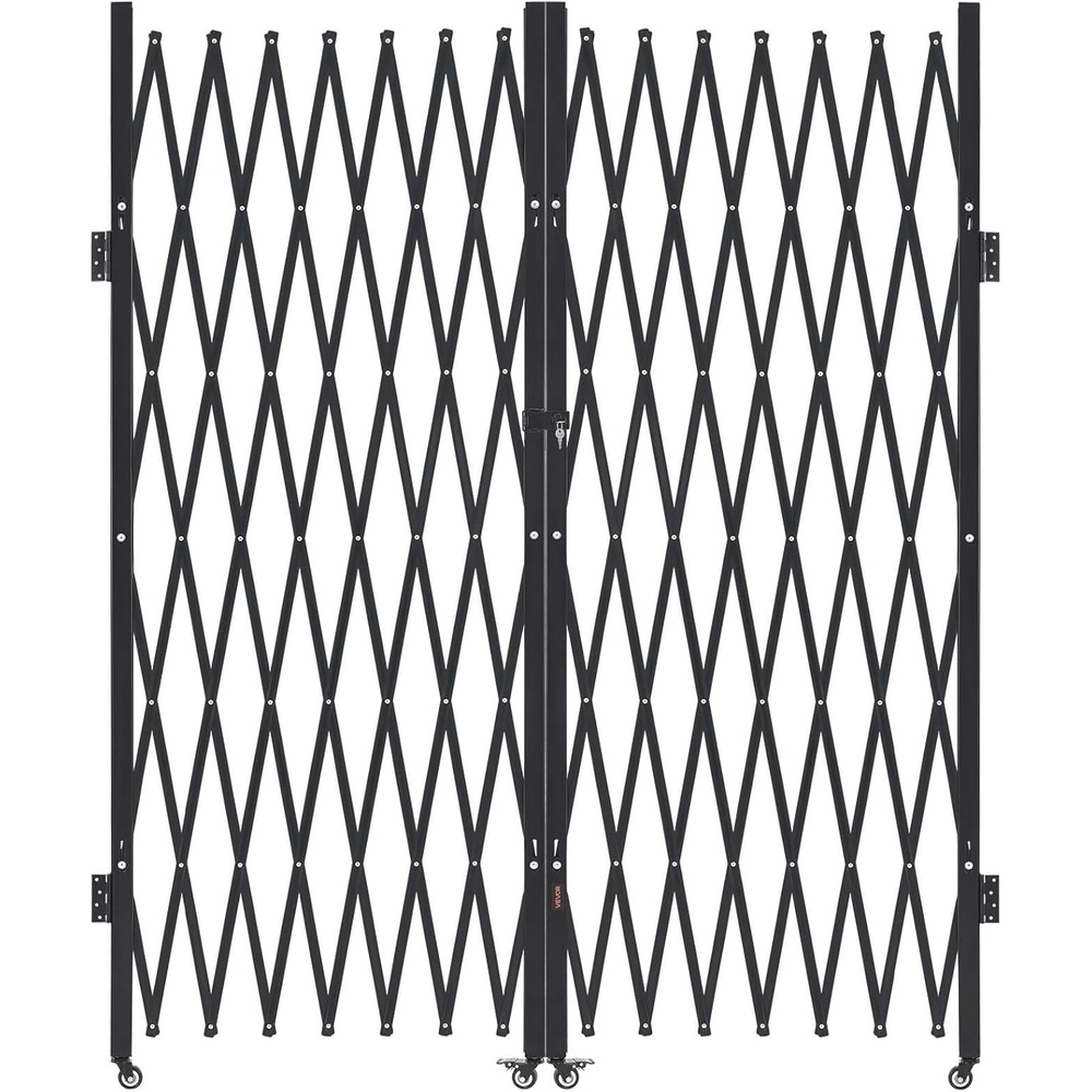 image:imageVEVOR Double Folding Security Gate Lockable Scissor Gate with 360 Swivel Casters Outdoor Barricade Steel Retractable Gates for Entry Security Garage Warehouse amp Pool 14567 x 6319 in W x H14567W x 8681H