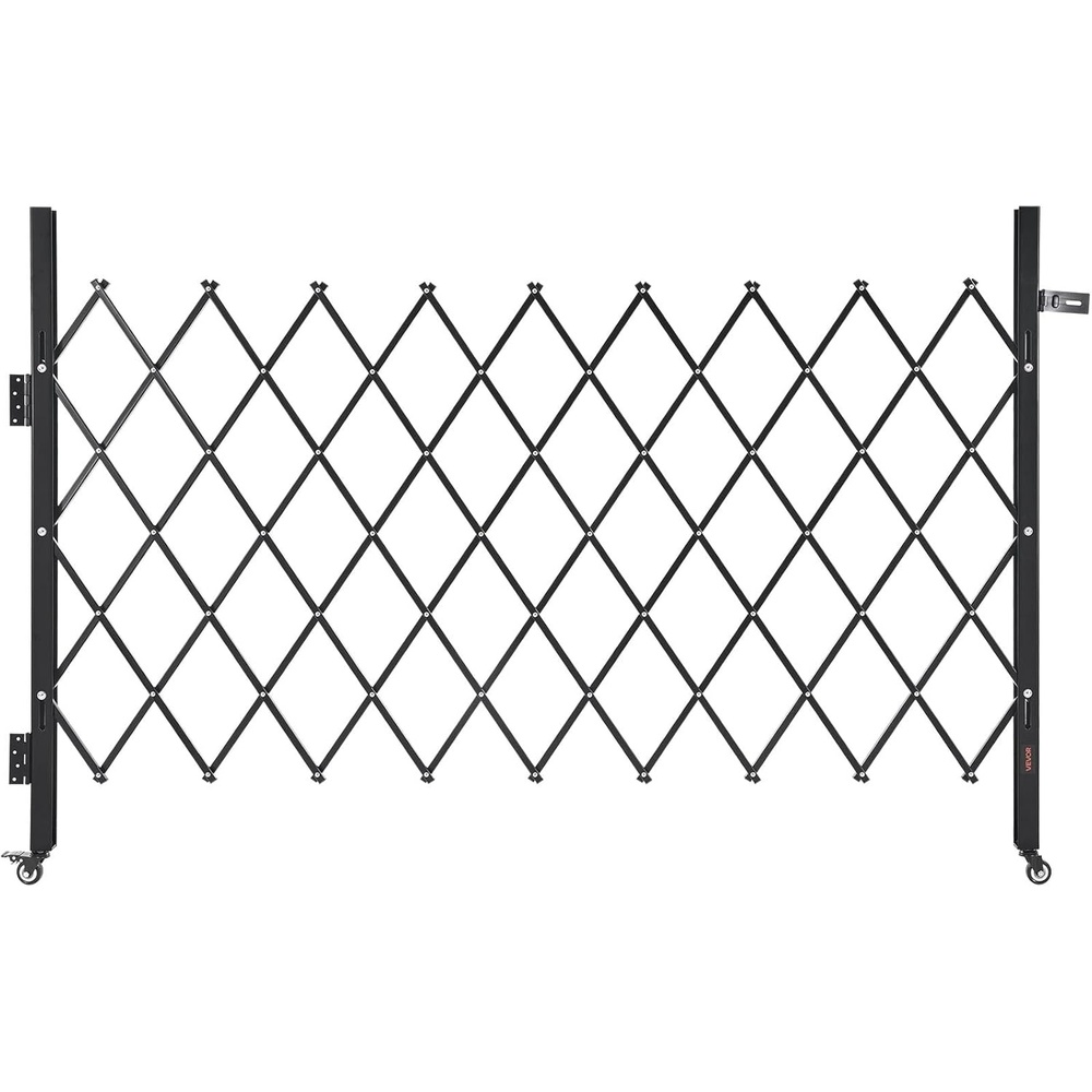 image:imageVEVOR Double Folding Security Gate Lockable Scissor Gate with 360 Swivel Casters Outdoor Barricade Steel Retractable Gates for Entry Security Garage Warehouse amp Pool 14567 x 6319 in W x H7480W x 5157H