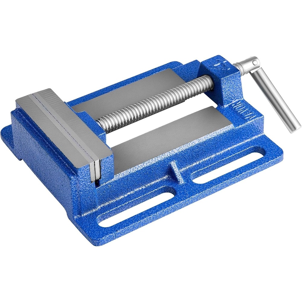 image:imageVEVOR Drill Press Vise 4 Inch Jaw Width Portable Bench Vise Slotted Base for Easy Installation Durable Cast Iron Construction Workbench Vice for Woodworking Metalworking Drilling and Cutting4inch