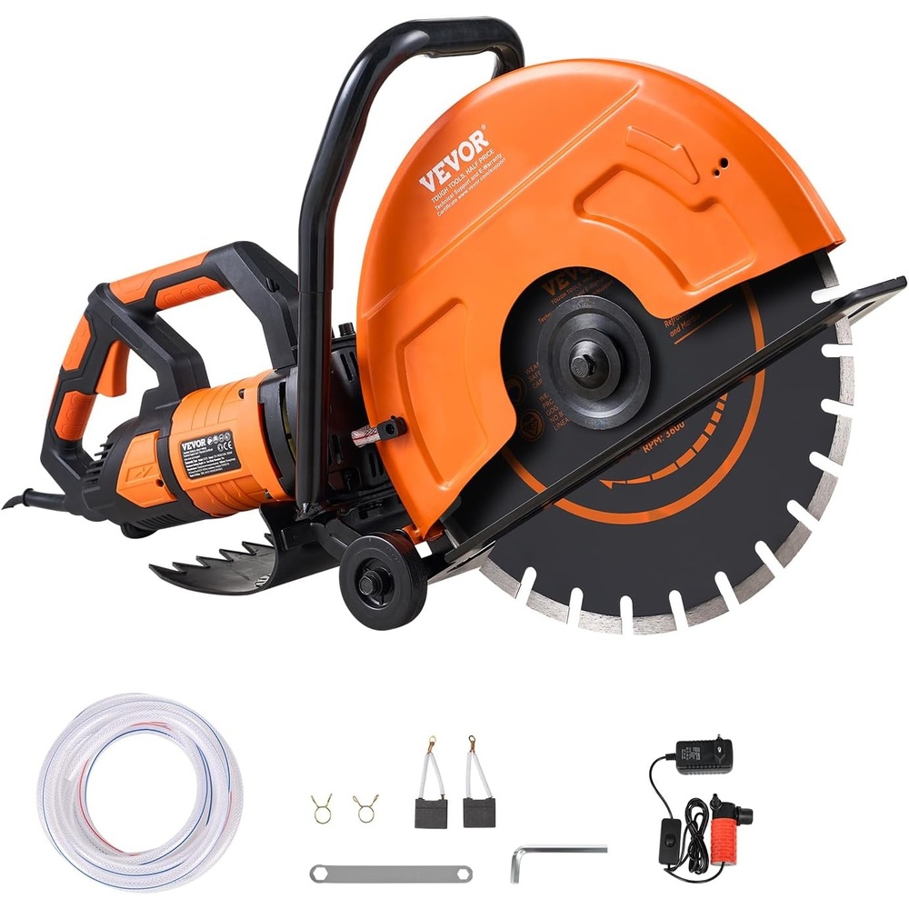 image:imageVEVOR Electric Concrete Saw 12 in 1800 W Motor Circular Saw Cutter with Max 45 in Adjustable Cutting Depth Wet Disk Saw Cutter Includes Water Line Pump and Blade for Stone Brick16 inch
