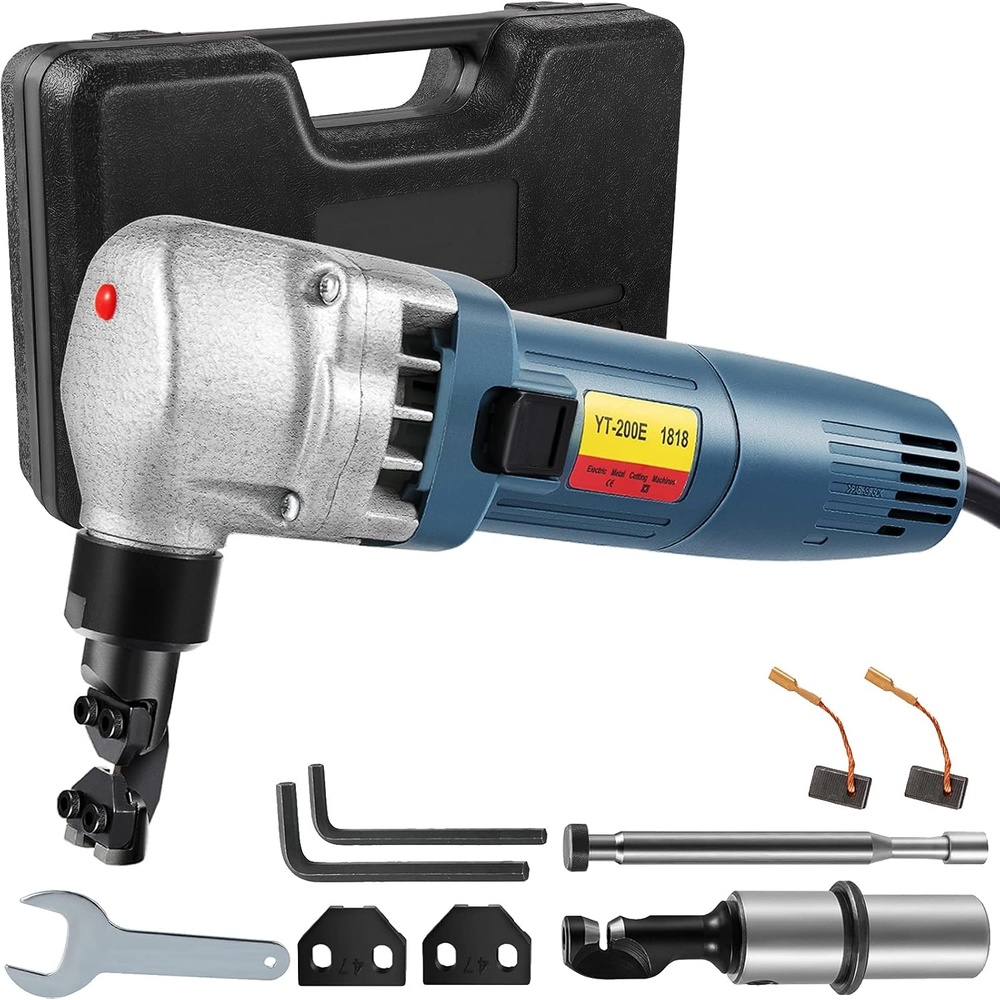 image:imageVEVOR Electric Metal Nibbler 625W Nibbler Metal Cutter 1000RPM High Speed Rotor 016in4mm Metal Nibbler 110V w Replaced Blades Storage Case Sheet Metal Nibbler for Cutting Stainless Steel Aluminium380W007in18mm