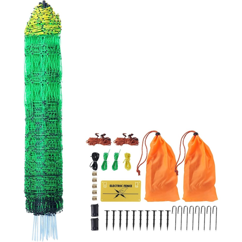 image:imageVEVOR Electric Poultry Netting 48 H x 168 L PE Net Fencing Kit with Posts amp DoubleSpiked Stakes Utility Portable Mesh for Chickens Ducks Geese Rabbits Used in Backyards Farms and Ranches48in168ft