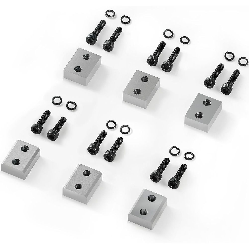image:imageVEVOR Electric Rebar Cutter Replacement Blades 6 PCS 16mm58 Inch  HRC5860 Hard Jaw Blades with 12 Hex Screws amp Spring Washers Fit RC16RC16 Rebar Blades