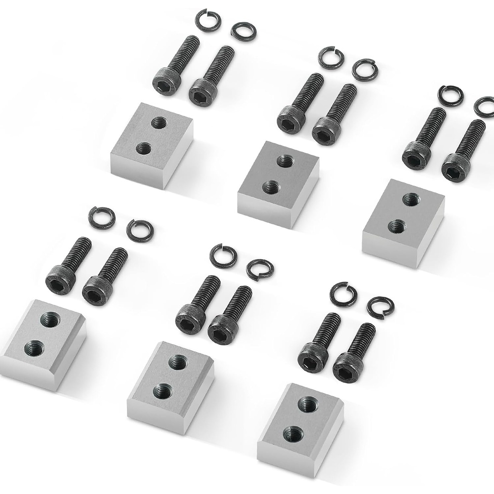 image:imageVEVOR Electric Rebar Cutter Replacement Blades 6 PCS 16mm58 Inch  HRC5860 Hard Jaw Blades with 12 Hex Screws amp Spring Washers Fit RC16RC25 Rebar Blades