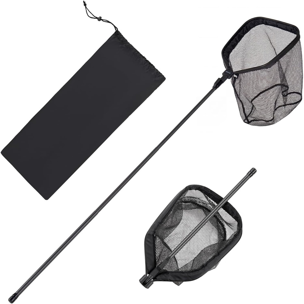 image:imageVEVOR Fishing Net Landing Nets with Telescopic Handle Lightweight and Stronger Fish Gear Durable and FishFriendly for Kayak Boat Bank PondNylon covered with PVC net