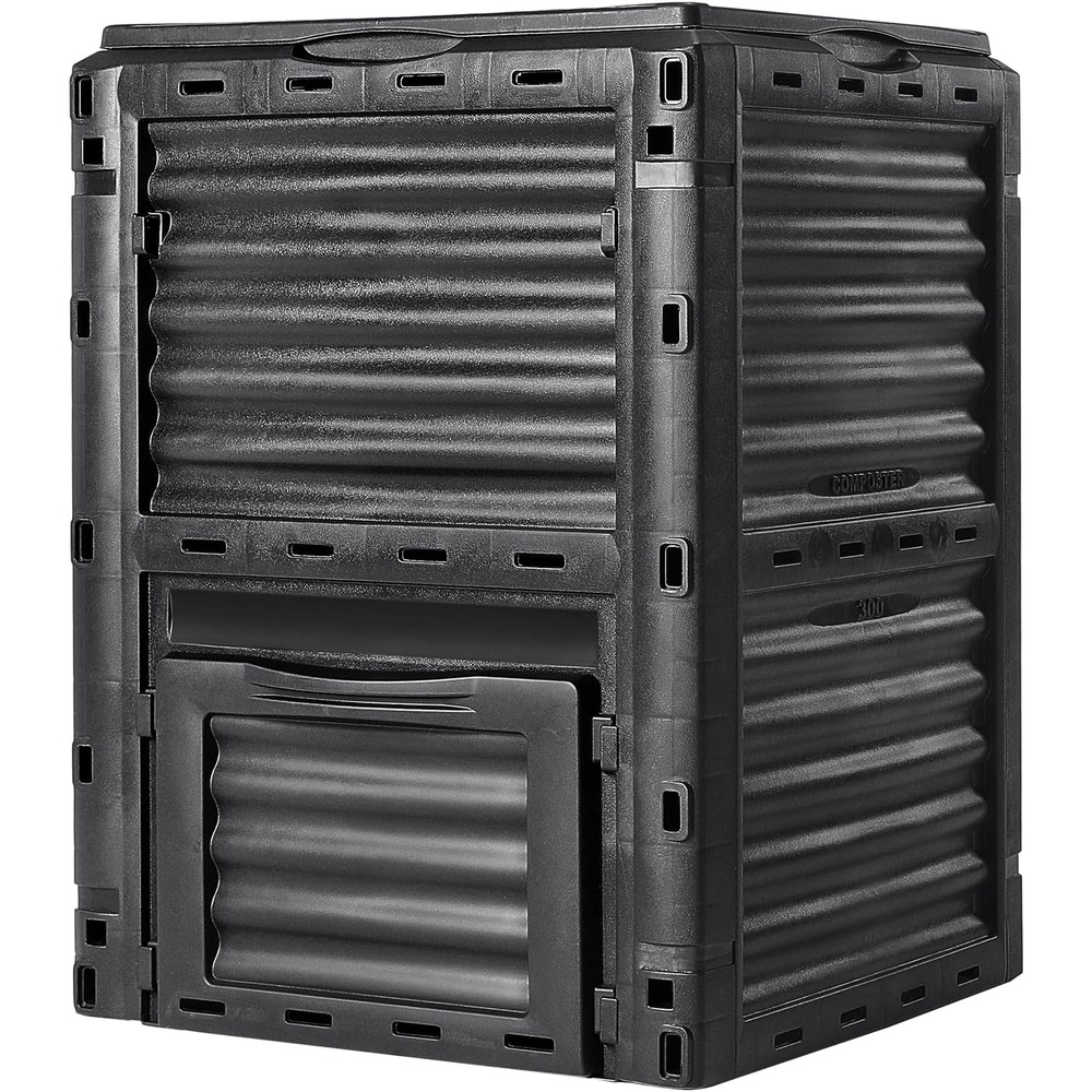 image:imageVEVOR Garden Compost Bin 80 Gallon BPA Free Composter Large Capacity Outdoor Composting Bin with Top Lid and Bottom Door Easy Assembling Lightweight Fast Creation of Fertile Soil80 Gallon