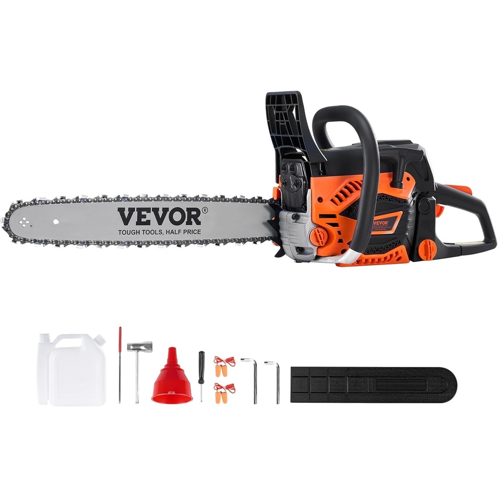 image:imageVEVOR Gas Chainsaw 58CC 2Cycle Gasoline Powered Chainsaw 20 Inch Handheld Cordless Petrol Chain Saws For Forest Wood Garden and Farm Cutting Use52CC 18inch