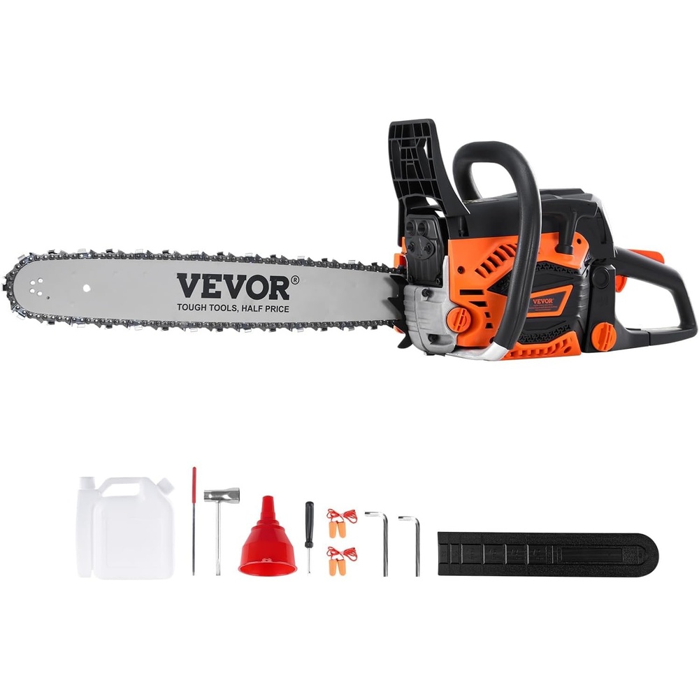 image:imageVEVOR Gas Chainsaw 58CC 2Cycle Gasoline Powered Chainsaw 20 Inch Handheld Cordless Petrol Chain Saws For Forest Wood Garden and Farm Cutting Use58CC 20inch