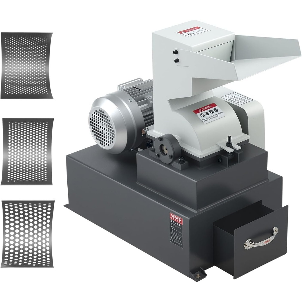 image:imageVEVOR Hammer Crusher 3KW 220V Electric Rock Stone Shatter Grinder Glass Crushing Machine with 400 to 600 kgh Crushing Capacity Coal Crusher Milling Machine with 01202404 inch Sieve Screens