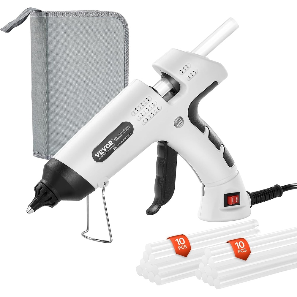 image:imageVEVOR Hot Glue Gun 60100W Dual Power Mini Hot Glue Gun with 20 Premium Glue Sticks and Oxford Cloth Bag Fast Preheating amp High Temp Melt Glue Gun for Crafts Arts DIY Quick Home Repairs WhiteHot Glue Gun