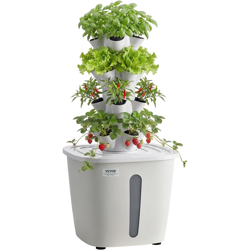 image:imageVEVOR Hydroponic Tower 20 Pods 4 Tiers Hydroponics Growing System Kit Vertical Home Hydronic Garden with 20L Water Tank amp Pump Planter Plants Germination Kit for Indoor Herbs Fruits VegetablesPro4 Tiers20 PodsNo Grow Light
