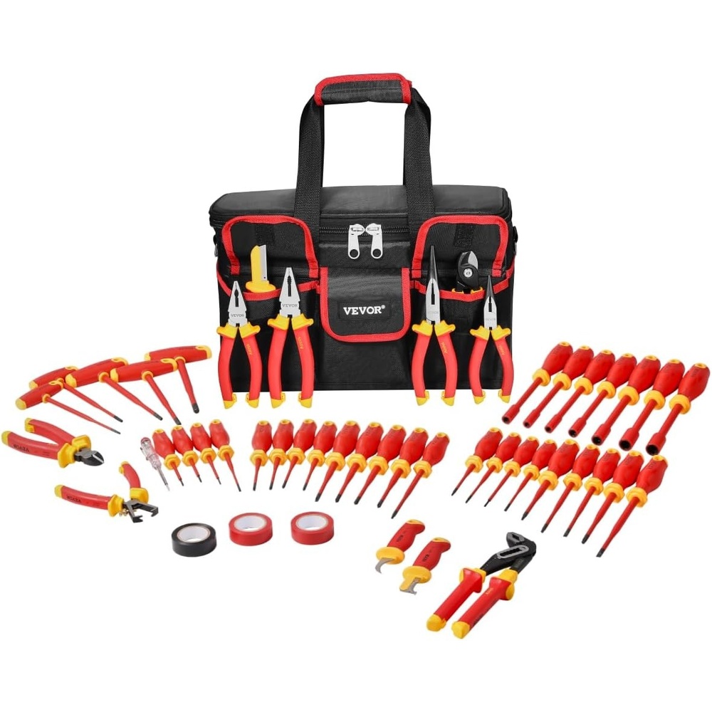 image:imageVEVOR Insulated Screwdriver Set 13Piece Professional Electrical Screwdriver Set 1000V Insulated Electrician Tool Set with Magnetic Phillips Slotted Pozi Torx Tips Screwdrivers for Electricians50pcs