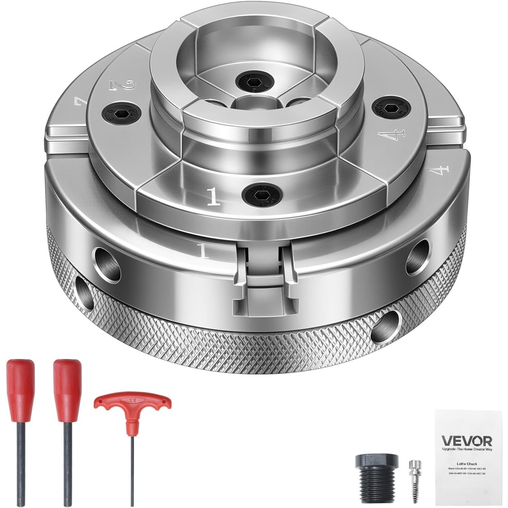 image:imageVEVOR KP96 Lathe Chuck 4Jaw 375 Diameter Metal Lathe Chuck Turning Machine Accessories Selfcentering Tool for Lathe Precision Machining Grinding Machines Milling Machines4in
