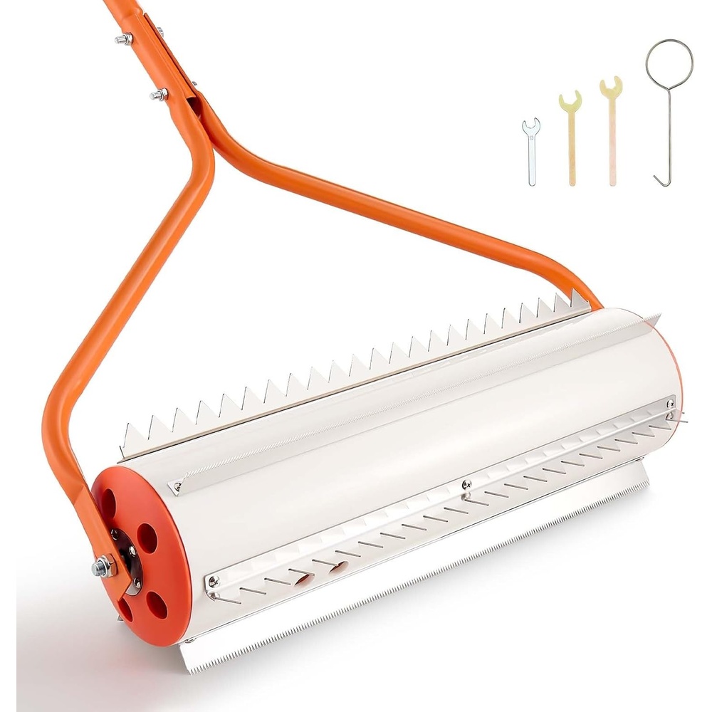 image:imageVEVOR Lake Weed Roller 18 ft Lake amp Pond Weed Removal Tool Muck Razer Aquatic amp Sludge Tiller Rid Roots and Muck Buildup 6 Preassembled Stainless Steel Blades 5 Aluminum Handles Easy Assembly20ft