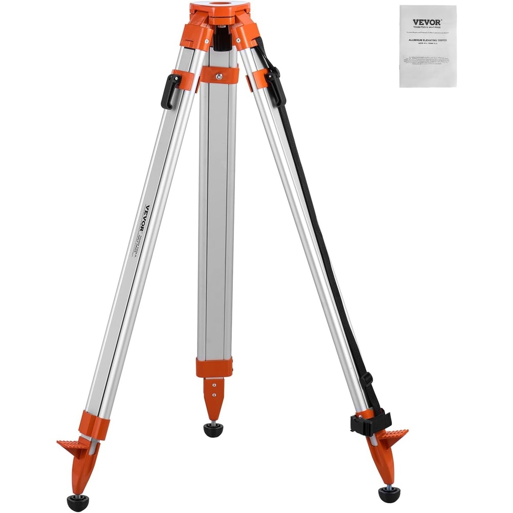 image:imageVEVOR Laser Level Tripod Stand 5811 Thread Mount 450711437 inch Height Adjustment Heavy Duty Survey Tripod with Level Bubble amp Diffusion Limiter Liftable NonSkid Feet for ConstructionRetractable Legsprofessional
