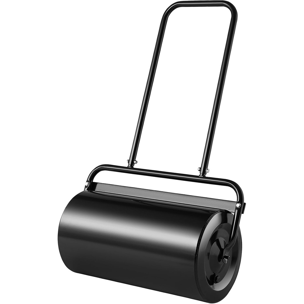image:imageVEVOR Lawn Roller 61L Sand or Water Filled Yard Roller with EasyTurn Plug and UShaped Ergonomic Handle for Convenient Push and Pull Level and Compress Soil for Lawn Garden Farm Park Black13gal