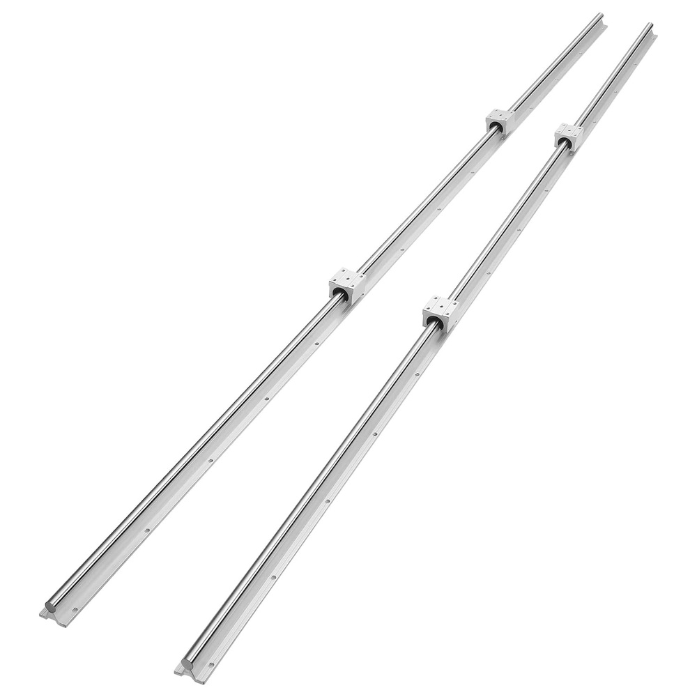 image:imageVEVOR Linear Rail Kit SBR20 2Pcs 2000 mm 7874 inch Linear Motion Guide Rails and 4Pcs Bearing Slide Blocks Fully Supported Shaft for Cutting Grinding Milling Drilling Machines and MoreSBR 201800mm