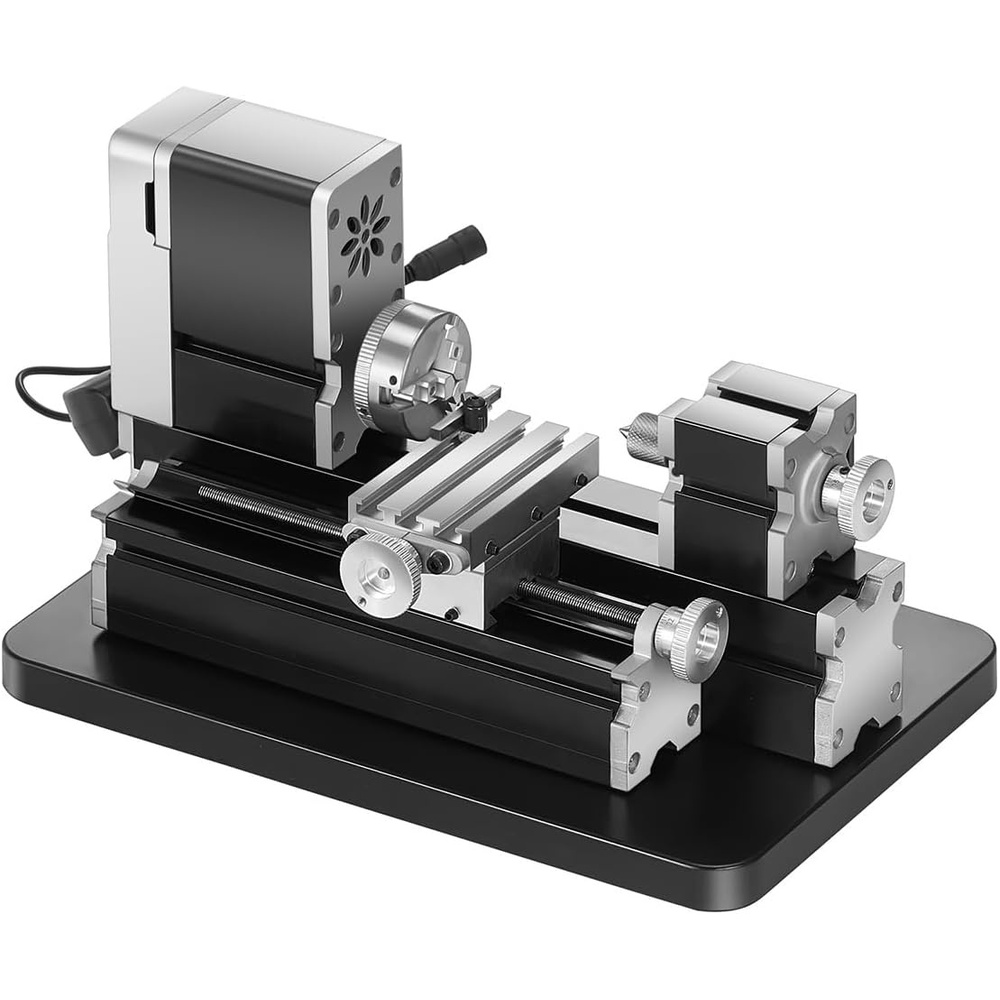 image:imageVEVOR Metal Lathe 7x12 Precision Bench Top Mini Metal Lathe 550W Variable Speed 502500 RPM Nylon Gear Movable Lamp for Precision Parts ProcessingMini36W