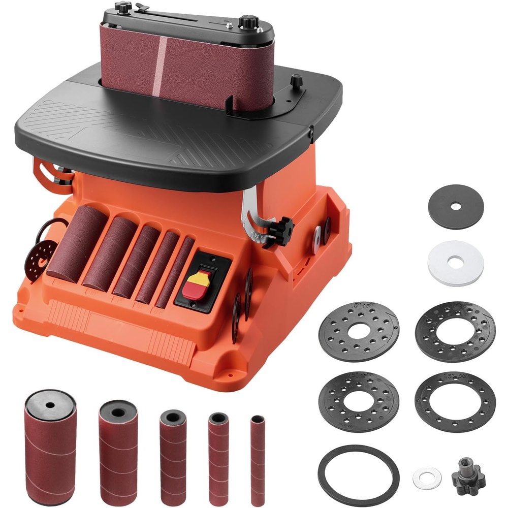 image:imageVEVOR Oscillating Belt and Spindle Sander 2400RPM Benchtop Spindle Sander with 58 Stroke 5 Sleeves 12  2 amp 24 x 386 Sanding Belt for Woodworking Furniture Finishing DIY Projects24x386