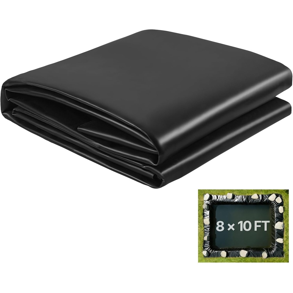 image:imageVEVOR Pond Liner 15 x 20 ft 20 Mil Thickness Pliable amp Durable LLDPE Material Easy Cutting Underlayment for Fish or Koi Waterfall Fountains Water Gardens Black8 x 10 ft