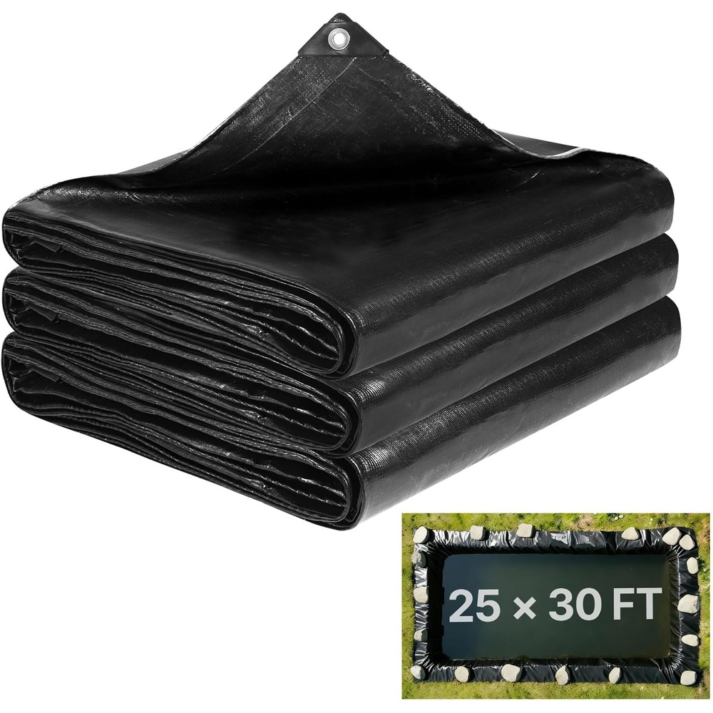 image:imageVEVOR Pond Liner 15 x 20 ft 20 Mil Thickness Pliable amp Durable LLDPE Material Easy Cutting Underlayment for Fish or Koi Waterfall Fountains Water Gardens Black25 x 30 ft
