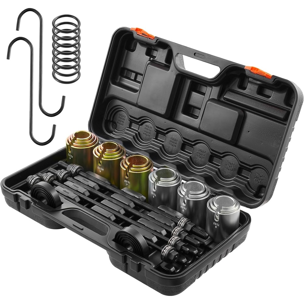 image:imageVEVOR Pull and Press Sleeve Kit 26 PCS Steel Bush Removal Insertion Sleeve Tools with Carrying Case Compatible with LCV and HGV Engines for Removing and Installing Bushings Bearings and Seals26PCSUpgrade