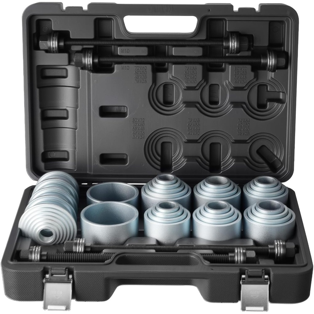 image:imageVEVOR Pull and Press Sleeve Kit 36 PCS Steel Bush Removal Insertion Sleeve Tools with Carrying Case Compatible with LCV and HGV Engines for Removing and Installing Bushings Bearings and Seals