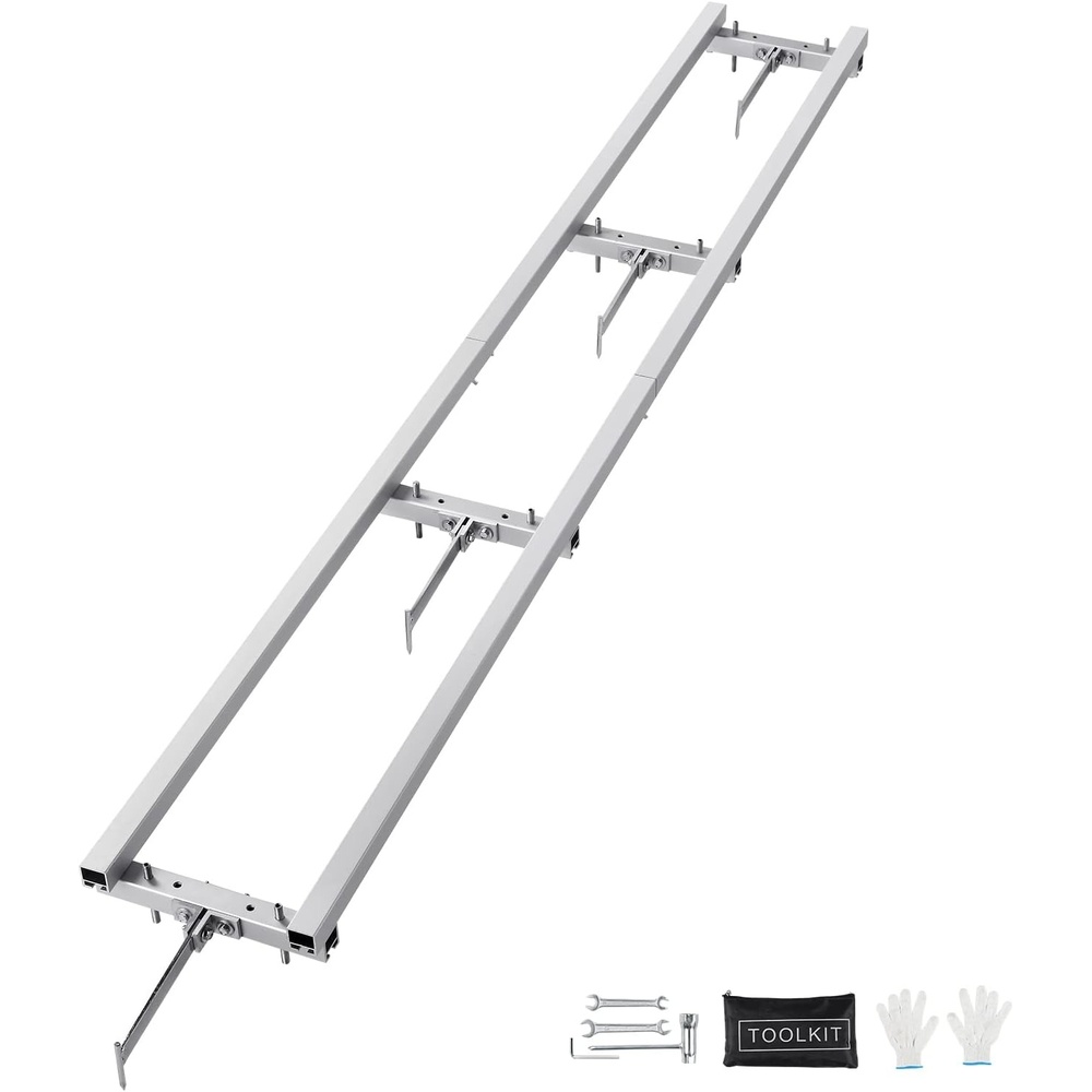 image:imageVEVOR Rail Mill Guide System 9 ft 4 Crossbar Kits Aluminum Adjustable Saw Milling Rails System Work with Chainsaw Mills for Builders and Woodworkers9 ft
