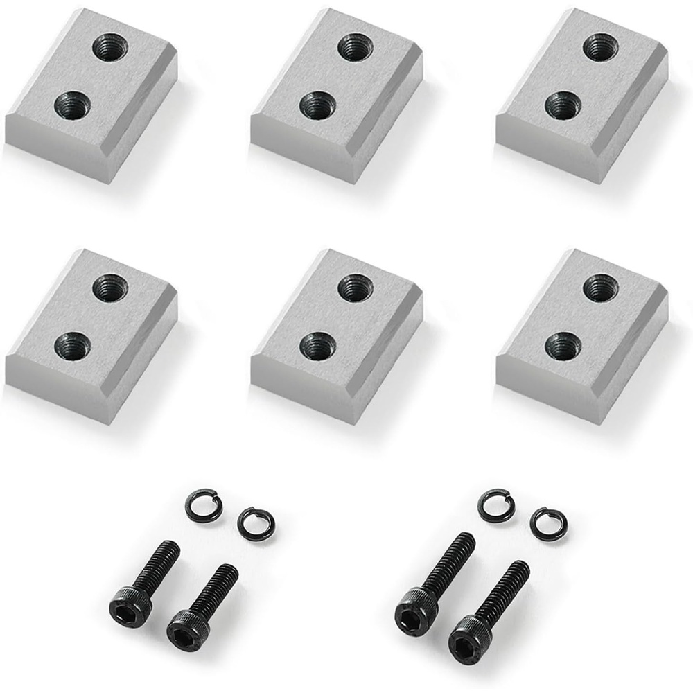 image:imageVEVOR Rebar Cutter Replacement Jaw Blades 6 Pcs Silver  Doublesided CR12MOV HighHardness Steel for 78 Inch 22mm 7 Electric Rebar Cutter with Screws amp Spring WasherBlade 25mm 8