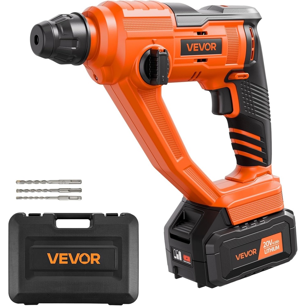 image:imageVEVOR Rotary Hammer Drill 1916 in SDSMax Cordless Heavy Duty 20V Battery Powered Rotary Hammer Including 2 Batteries Charger Drill Bit Pointed Chisel Carrying Case for Concrete Masonry58  20V