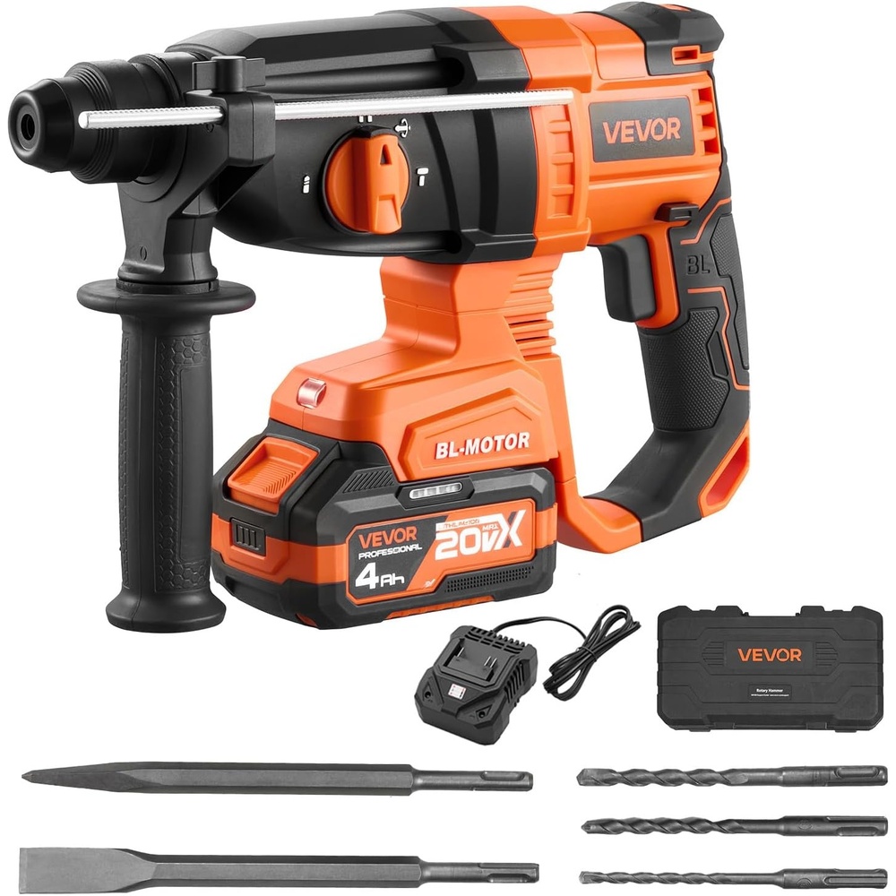 image:imageVEVOR Rotary Hammer Drill 1916 in SDSMax Cordless Heavy Duty 20V Battery Powered Rotary Hammer Including 2 Batteries Charger Drill Bit Pointed Chisel Carrying Case for Concrete Masonry78  20V