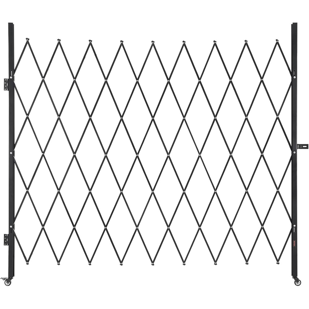 image:imageVEVOR Single Folding Security Gate Lockable Scissor Gate with 360 Swivel Casters Outdoor Barricade Steel Retractable Gates for Entry Security Garage Warehouse amp Pool 8661 x 8681 in W x H