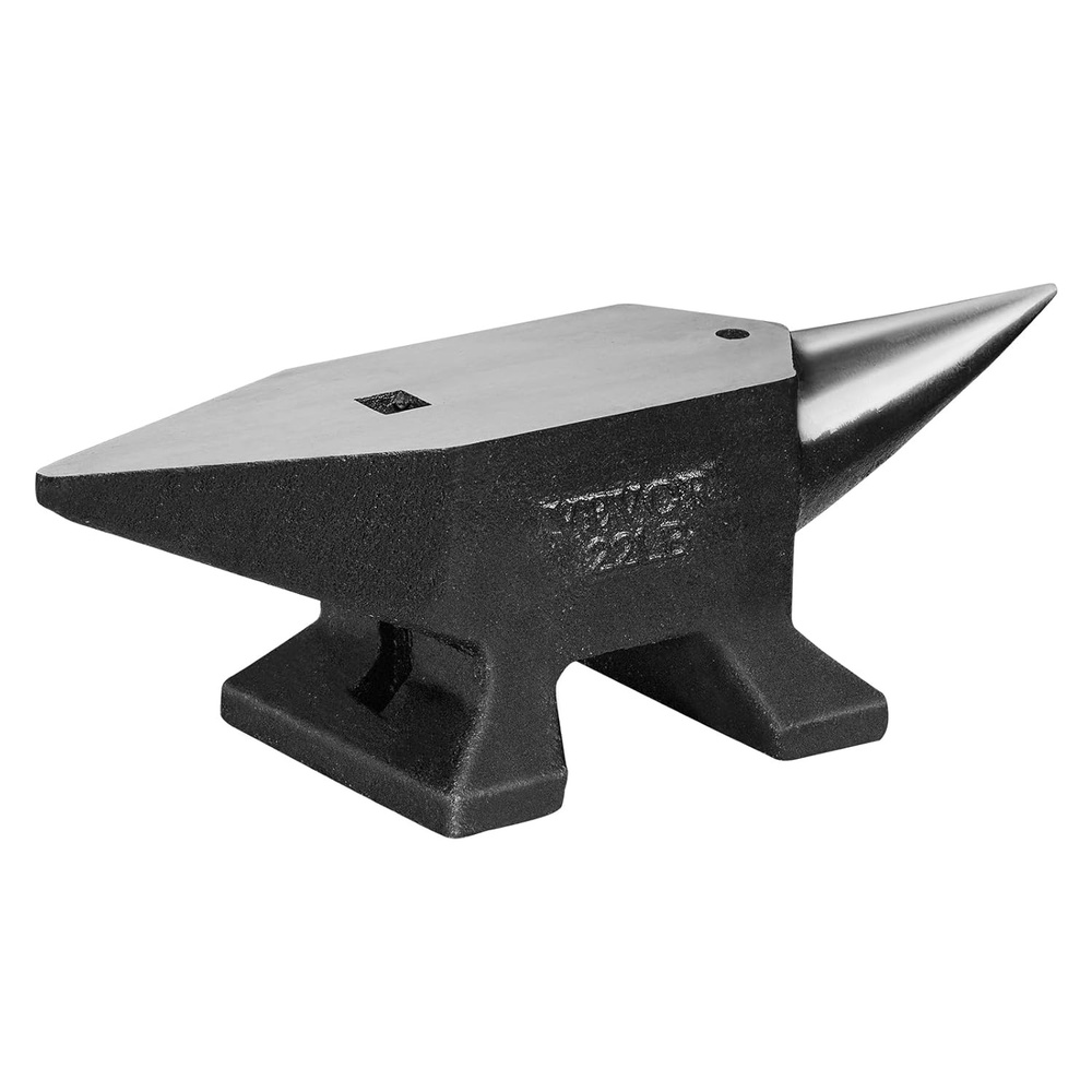 image:imageVEVOR Single Horn Anvil 22Lbs Cast Steel Anvil High Hardness Rugged Round Horn Anvil Blacksmith Large Countertop and Stable Base with Round and Square Hole Metalsmith Tool for Bending and Shaping
