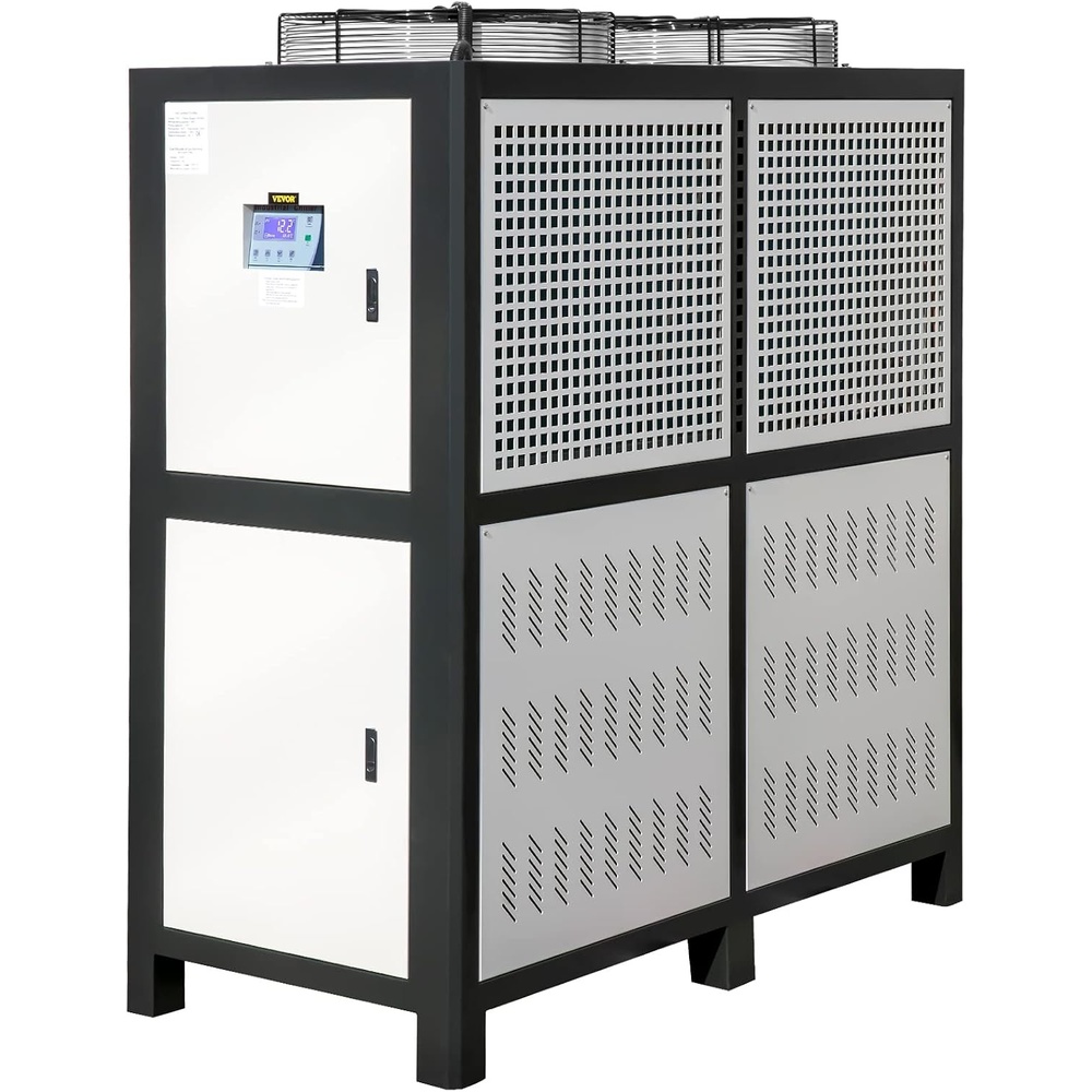 image:imageVEVOR Water Chiller 15Ton Capacity Industrial Chiller 15Hp AirCooled Water Chiller Finned Condenser with MicroComputer Control Stainless Steel Water Tank Chiller Machine for Cooling Water