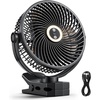 Portable Clip Fan w/ Light  Black