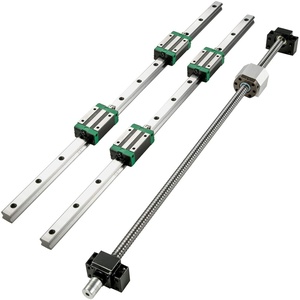 BestEquip Linear Guide Rail 2Pcs HGR20-1500mm Linear Slide Rail with 1Pcs RM1605-1500mm Ballscrew with BF12/BK12 Kit Linear Slide Rail Guide Rail Square for DIY CNC Routers Lathes Mills(HGR20-1500mm)