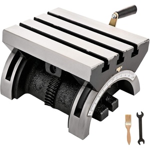 BestEquip Tilting Milling Table 10x7inch Tilting Angle Milling Machine 0-80°Adjustable Swivel Angle Plate with 3 T-slots and an Adjustable Crank Handle Heavy Duty Tilting Milling Machine for Grinding(10×7 Inch)