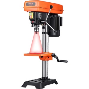 VEVOR 10 in Benchtop Drill Press, 6.2A Induction Motor, Tabletop Drilling Machine with 610/940 / 1500/2150 / 2800 RPM Adjustable Speed, 0-45° Tilting Worktable, LED Work Light, for Wood Metal
