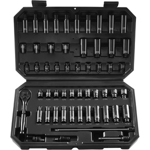 VEVOR 1/2″ Drive Impact Socket Set, 29-Piece Deep Sockets Standard SAE (3/8 to 1 inch) and Metric (10 to 24 mm) Size, 6 Point, CR-V Steel, Extension Bars (3″, 5″, 10″)(1/4″ 55PCS)