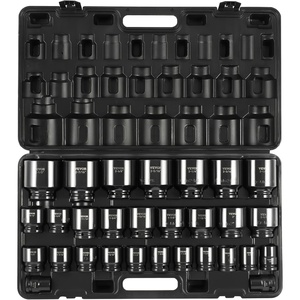 VEVOR 1/2″ Drive Impact Socket Set, 29-Piece Deep Sockets Standard SAE (3/8 to 1 inch) and Metric (10 to 24 mm) Size, 6 Point, CR-V Steel, Extension Bars (3″, 5″, 10″)(3/4″ 29PCS CR-MO)