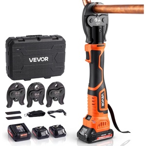 VEVOR 18V Press Tool, 32KN Electric Pipe Crimping Tool for 1/2″ to 2″ Copper Pipes, 360° Rotation Automatic Crimper with Brushless Motor & 6 Jaws – Compatible with ProPress(3 VUS Jaws)