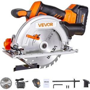VEVOR 20V Cordless Circular Saw, 6-1/2″ Brushless Circular Saw, 4700 RPM, 0-45 Degree Bevel Capability, LED Light, Electric Circular Saw Kit with Battery and Charger Included, for Wood Cutting(6-1/2″)