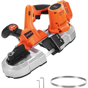 VEVOR 20V Portable Band Saw, 2.56-Inch Deep Cut, 360W Cordless Compact Bandsaw with Brushless Motor, Adjustable Speed, for Cutting Metal, Wood, Compatible with Makita Batteries (Bare Tool Only)(2.56inch Bare Tool only)