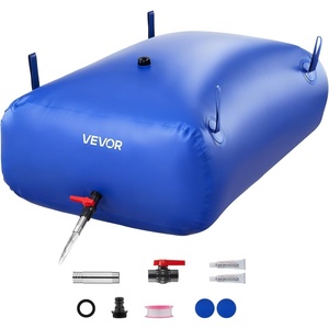 VEVOR 240L/63.4 Gallon Water Storage Bladder, Portable RV Water Tank, 1000D PVC Collapsible Water Storage Containers, Soft Water Storage Bag, Water Bladder, Fire Prevention, Camping, Emergency Water(Blue)
