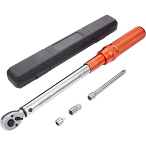VEVOR 26Pcs Torque Wrench Set, 3/8 Inch Drive, 3.7-44.3FT.LB(5-60Nm), 72-Tooth Click Torque Wrench with Hex/Torx/Spark Plug Sockets, Extension Bars, 1/4 Adapter, for Bicycle Motorcycle Maintenance(3/8-inch)